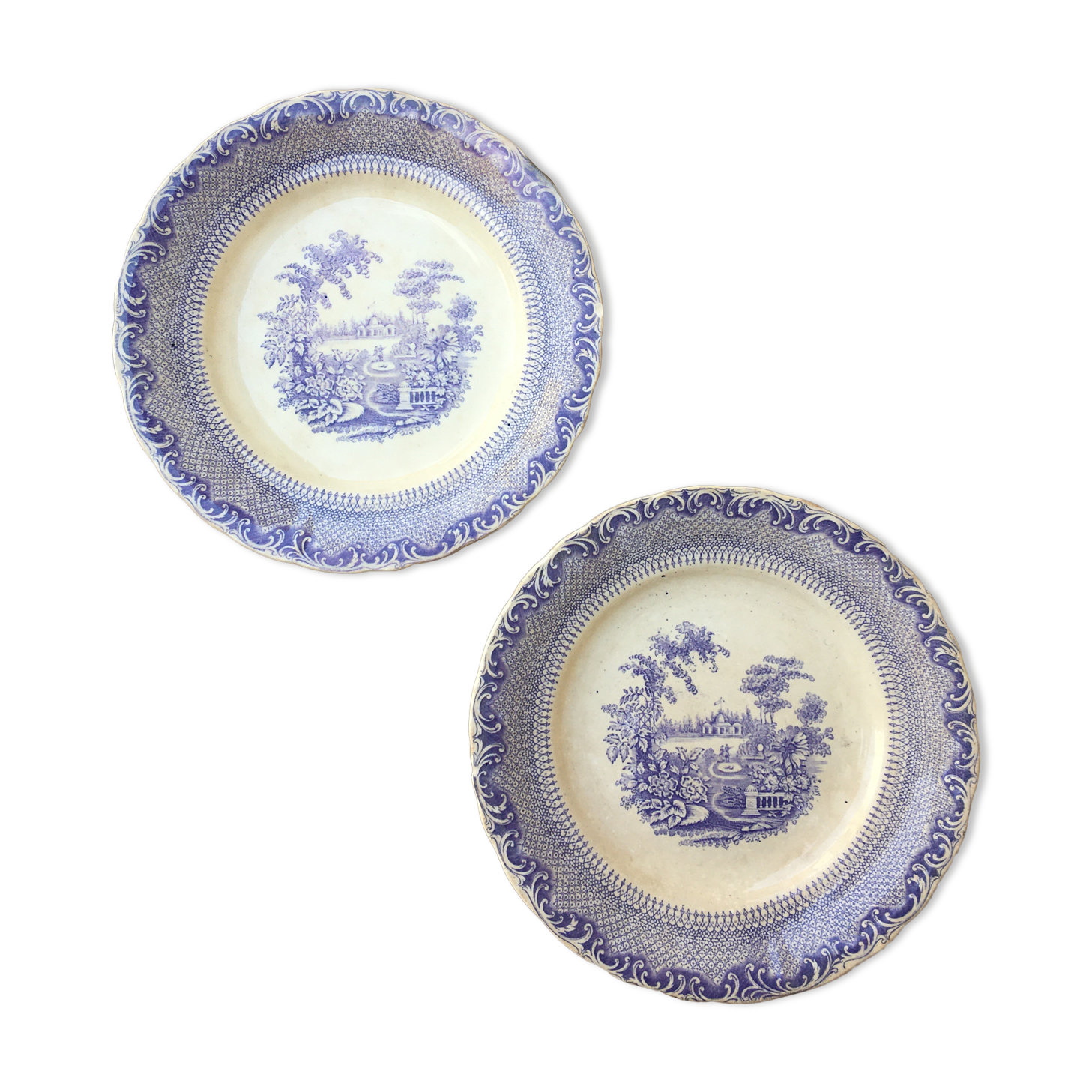 Paire d'assiettes anciennes suédoises