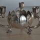 Silver-plated metal flower spike candlestick
