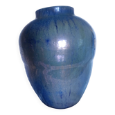 Cytère Unis-France - Baluster vase 40cm Blue metal stoneware Rambervillers