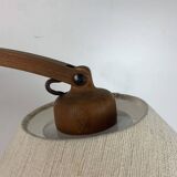 Scandinavian Danish oak wall arc swing lamp, 1970s by Domus