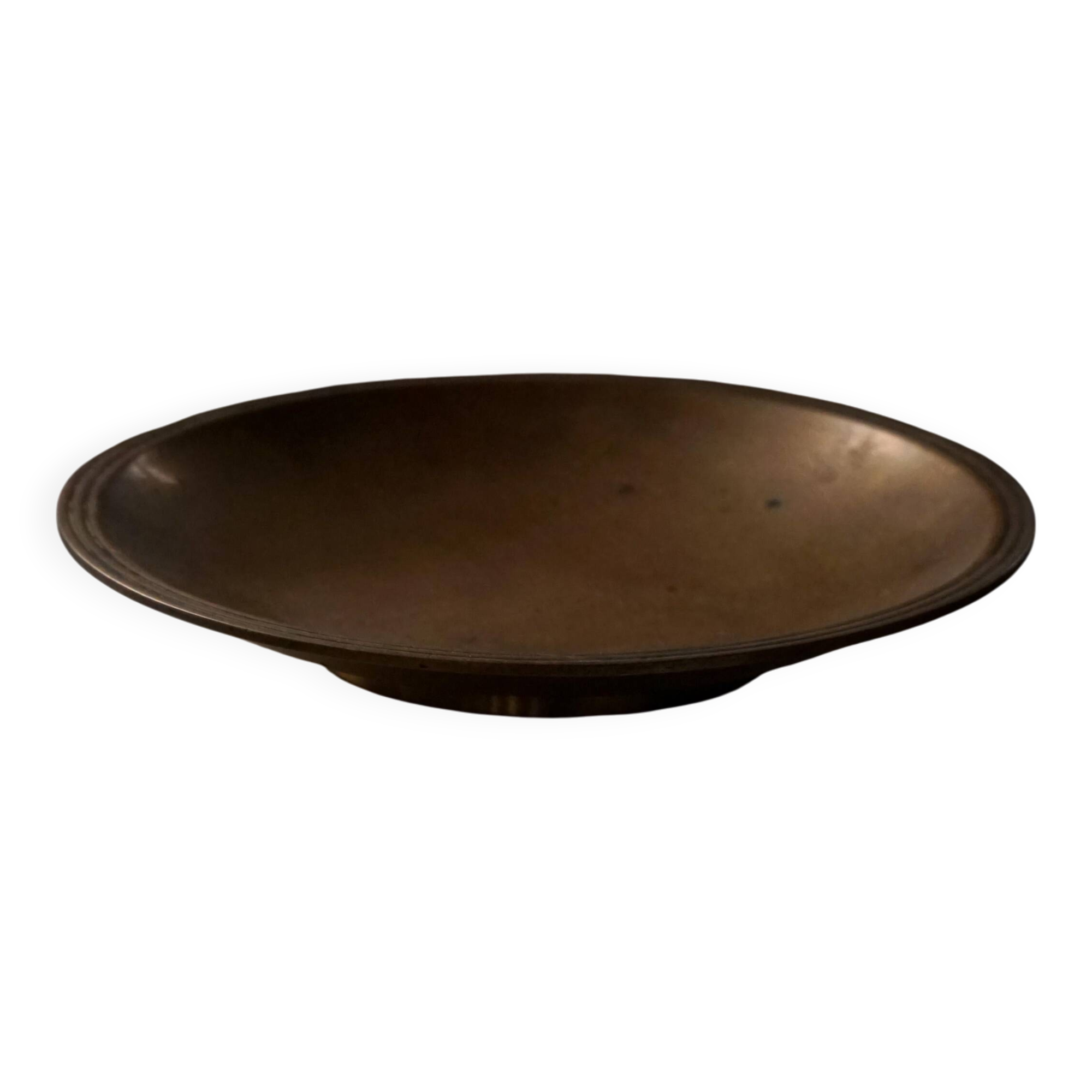 Danish Art Deco bronze bowl patinated by Just Andersen, "Just B-2025 DENMARK"