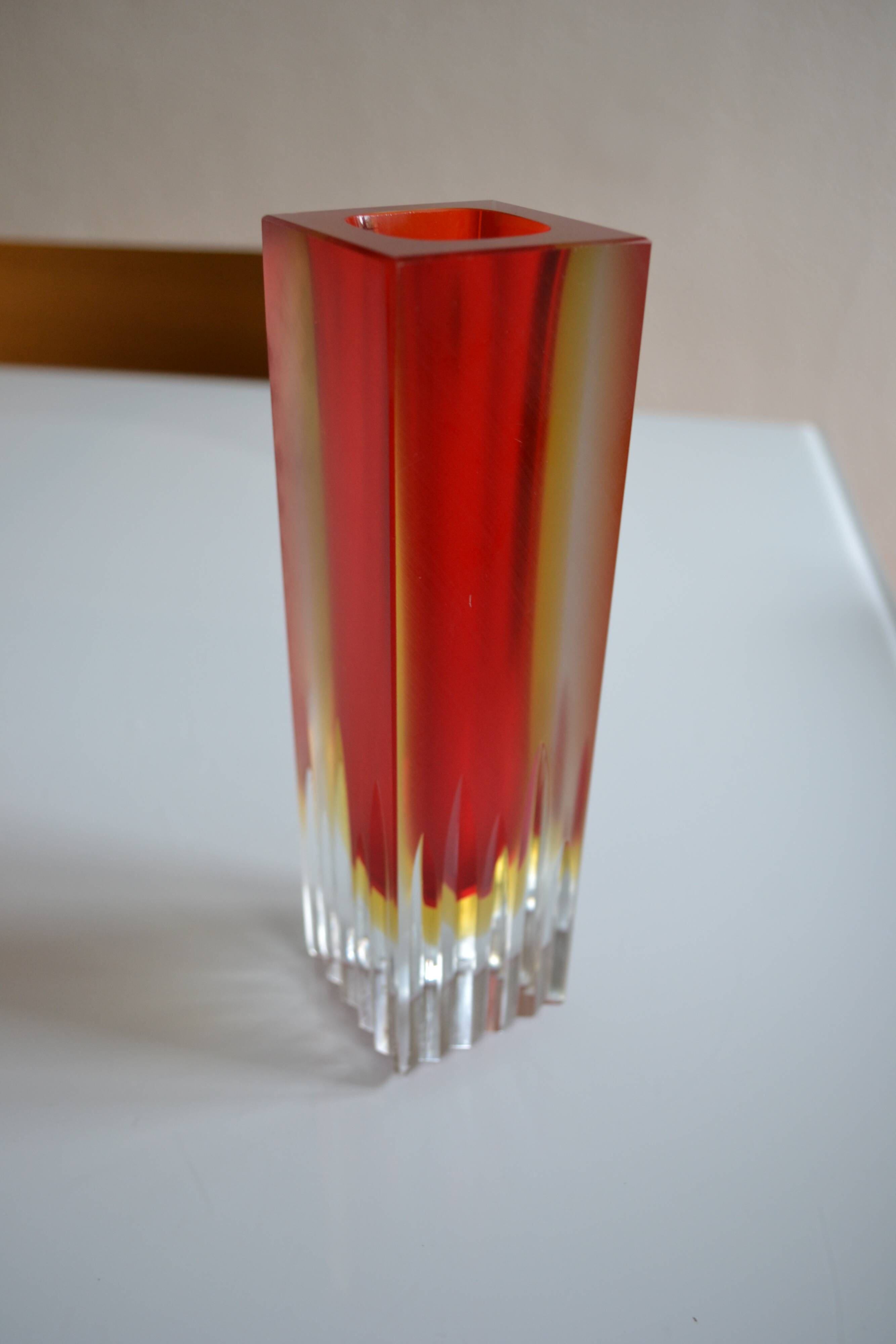 MURANO SOMMERSO VINTAGE MODERNIST VASE ERA FLAVIO POLISHED