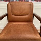 Set of 6 "1960s design" leather armchairs.