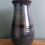 Handcrafted stoneware vase signed Parabis Béarn