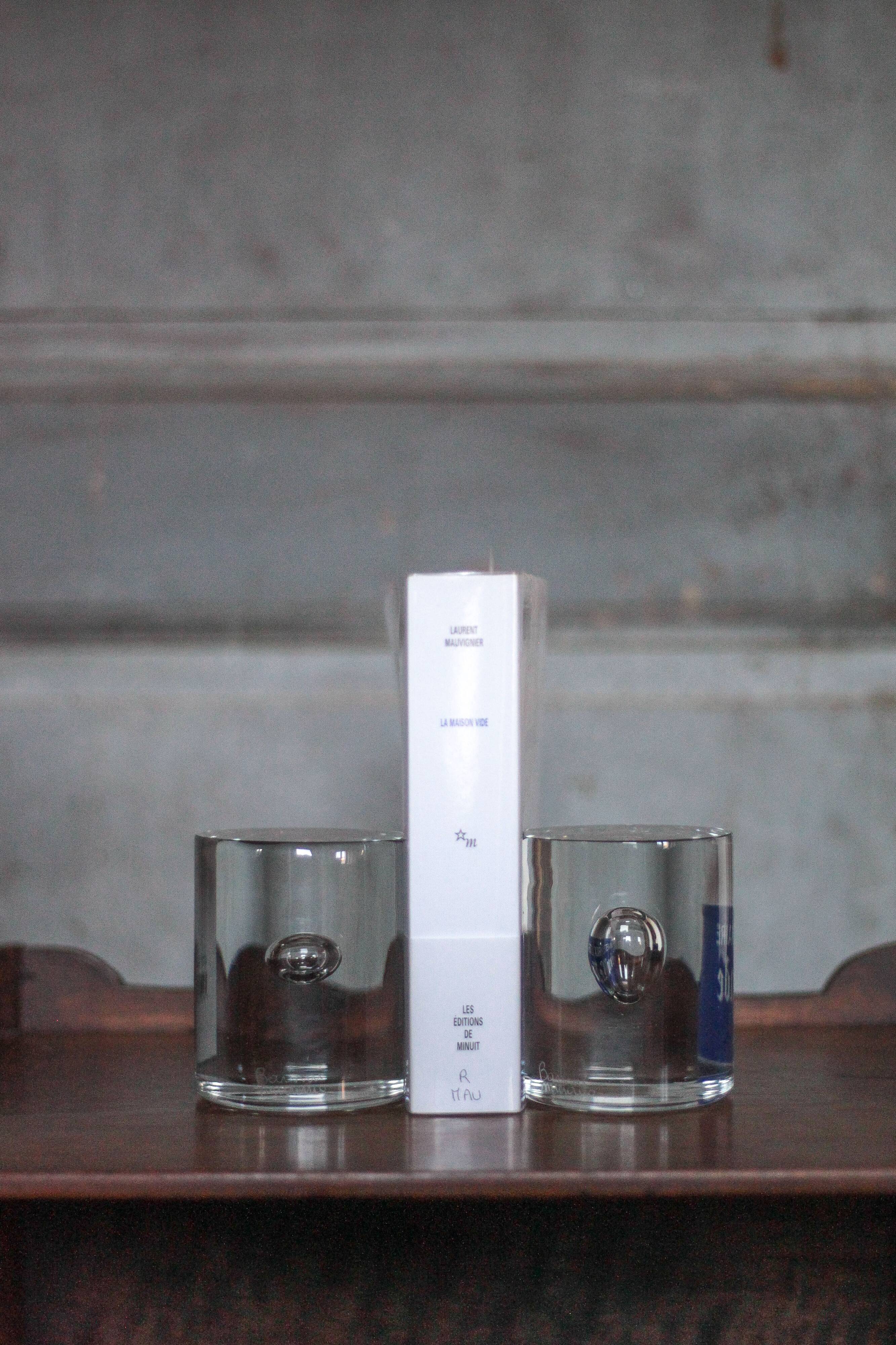 Pair of Murano glass bookends by designer Barbini, modernist bookend.