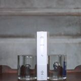 Pair of Murano glass bookends by designer Barbini, modernist bookend.