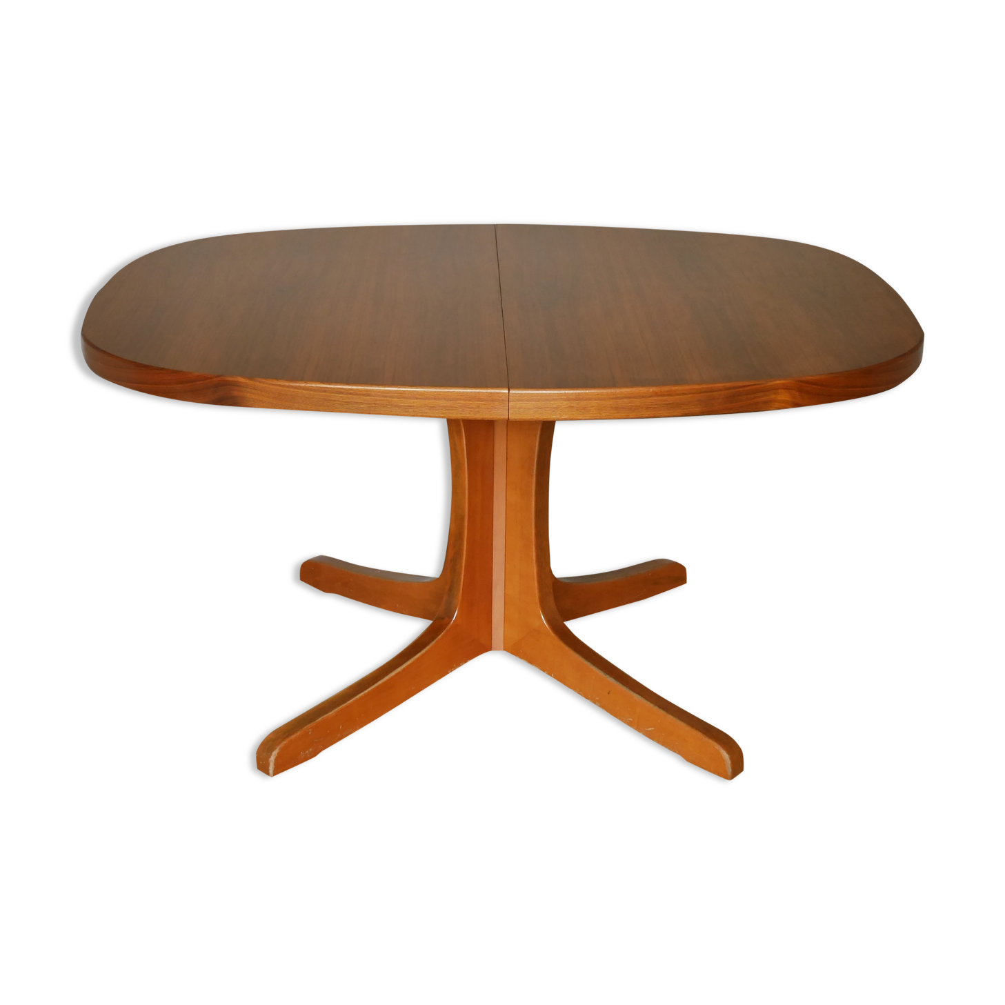 Baumann oval walnut table with extension cords