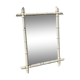 Wooden mirror old bamboo style vintage white ice mercury