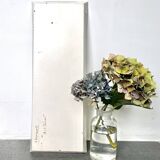 Large painted sheet metal tray with flower decoration