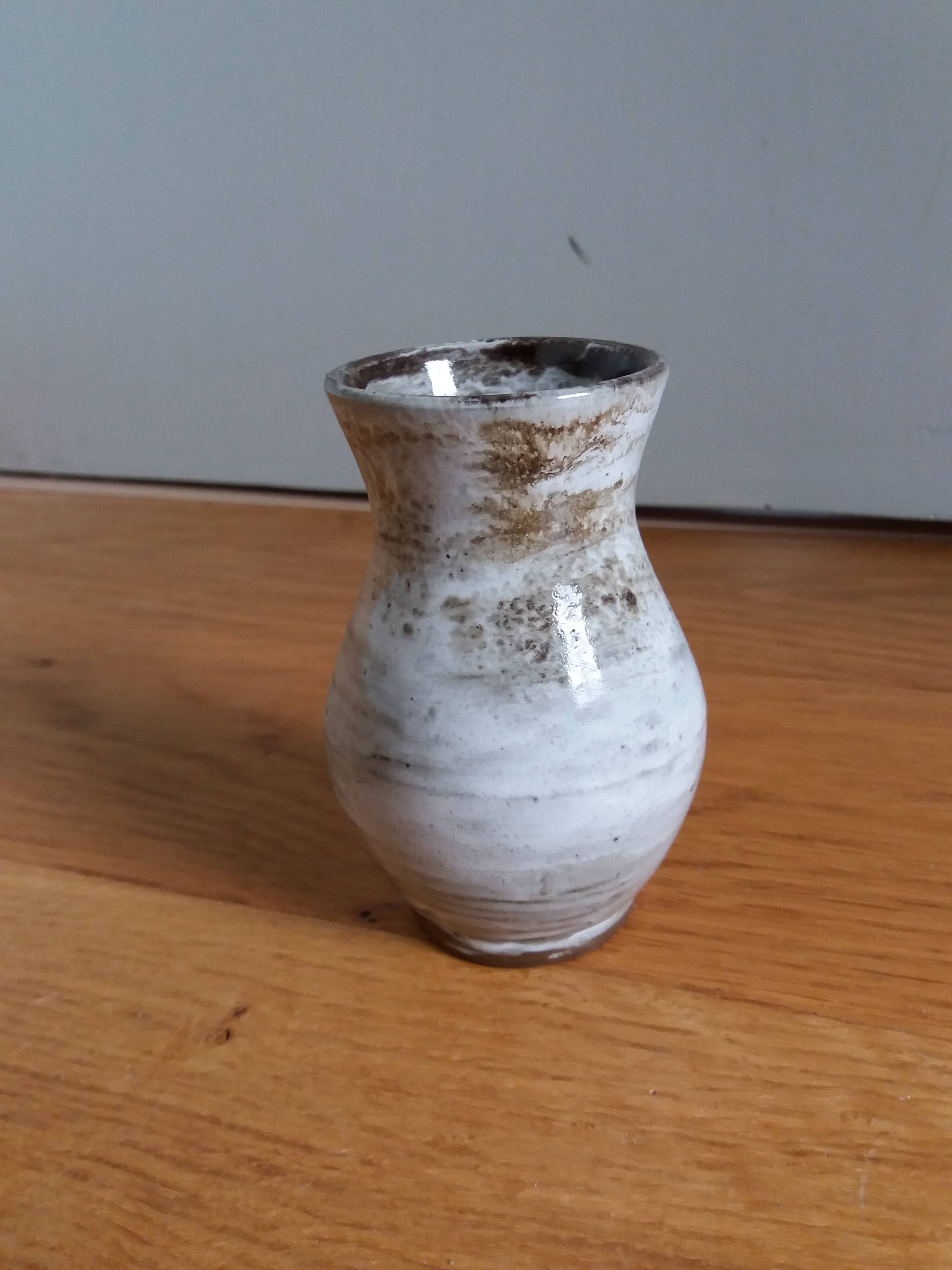 Enamelled stoneware vase Turgis artisanal pottery in Noron La Poterie