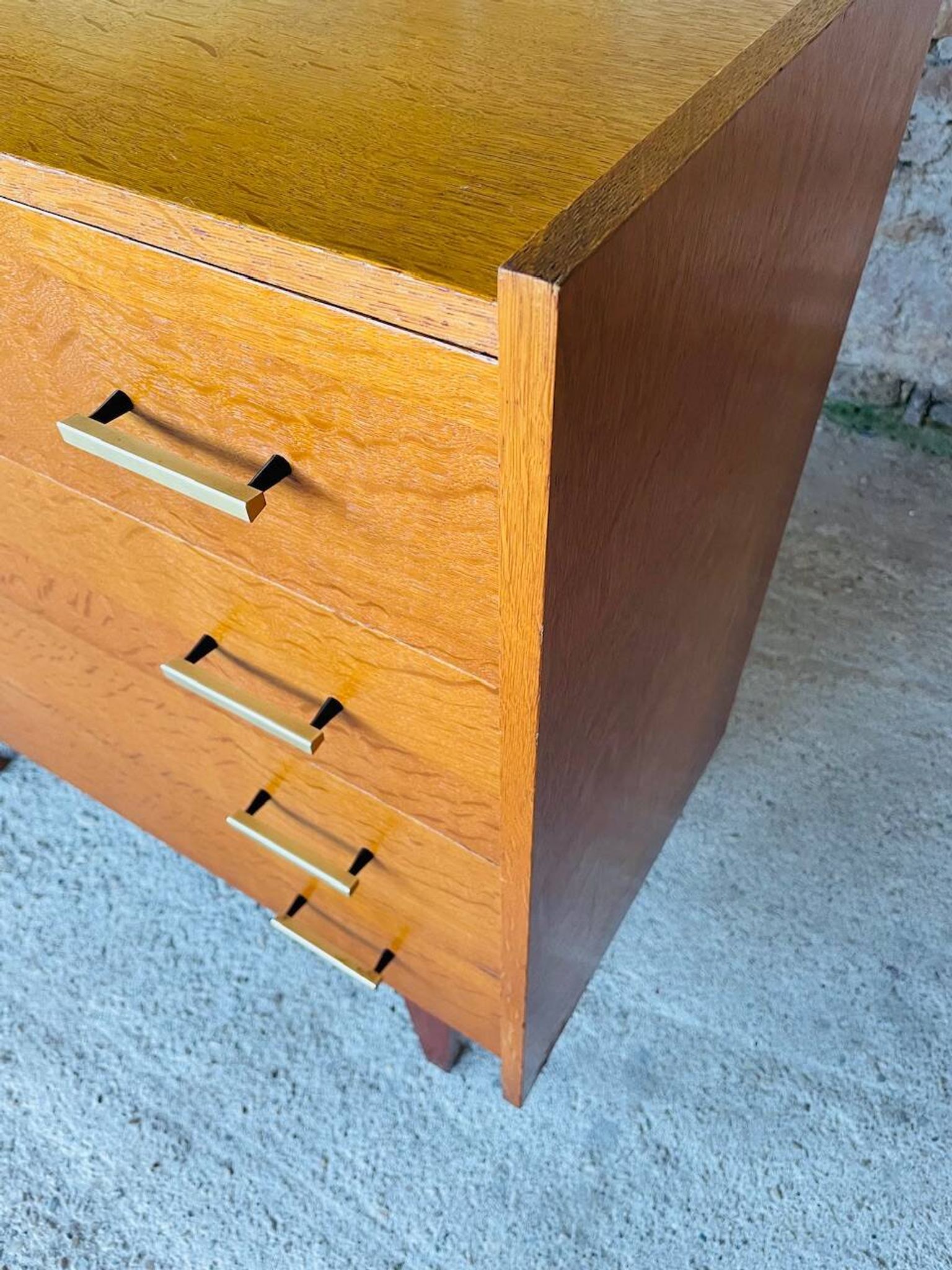 Vintage Scandinavian style oak chest of drawers circa 70's