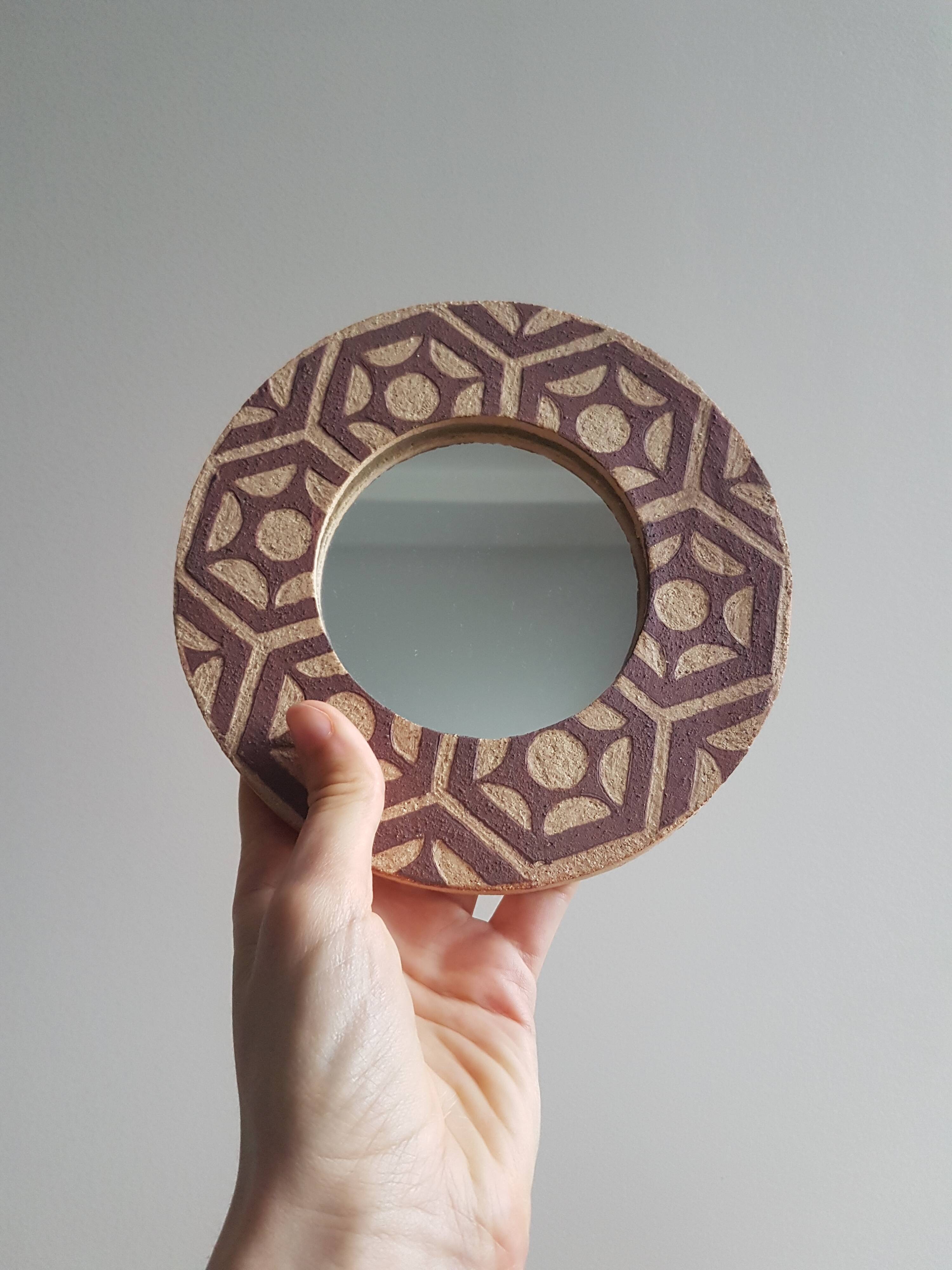 Sgraffito decorative mirror