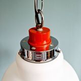 Space Age pendant light in white opaline, Massive, 1970