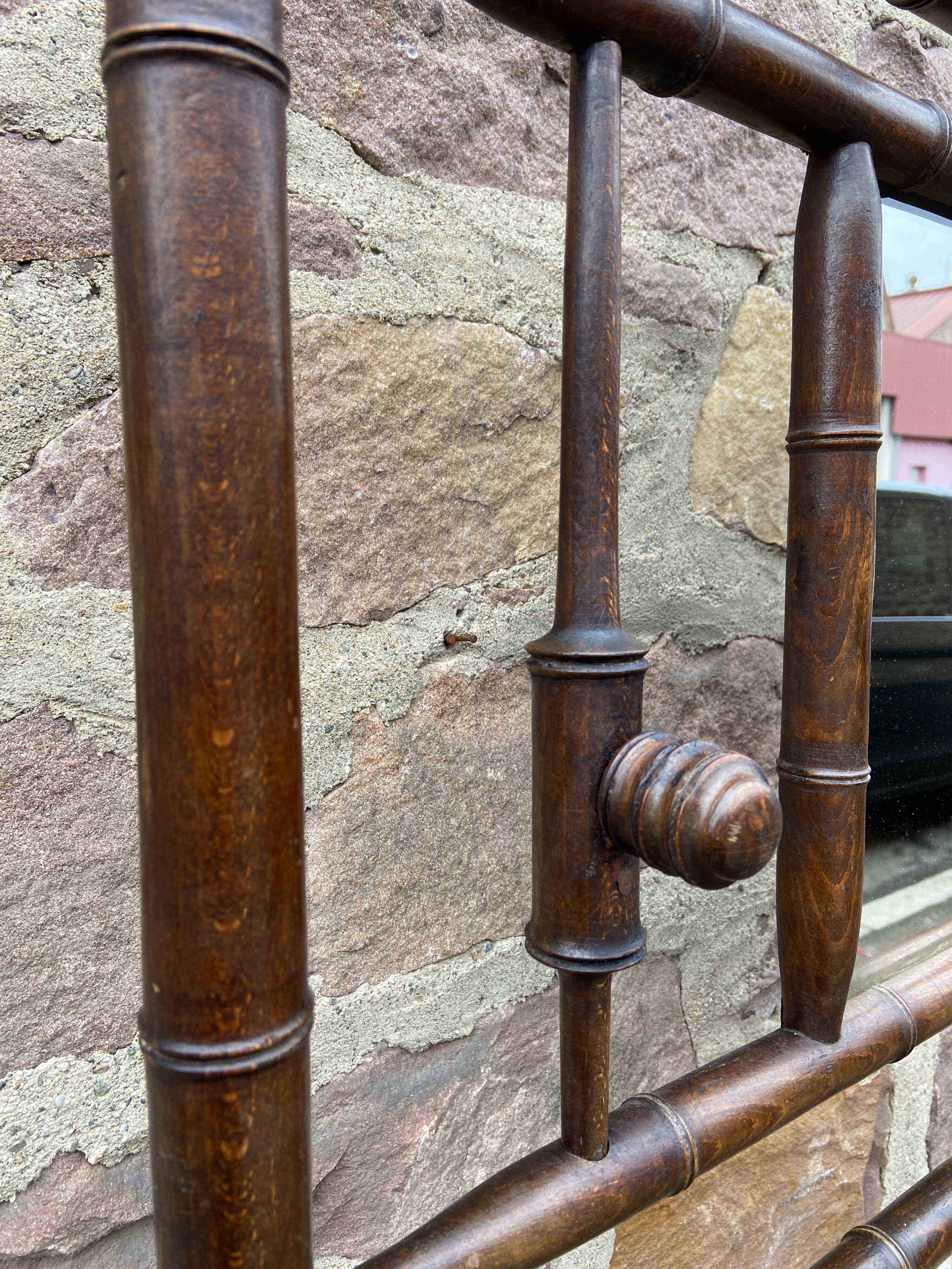 Vintage 1930s curved wood bamboo coat rack