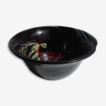 Black bowl in blown glass from Murano