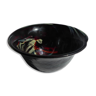 Black bowl in blown glass from Murano