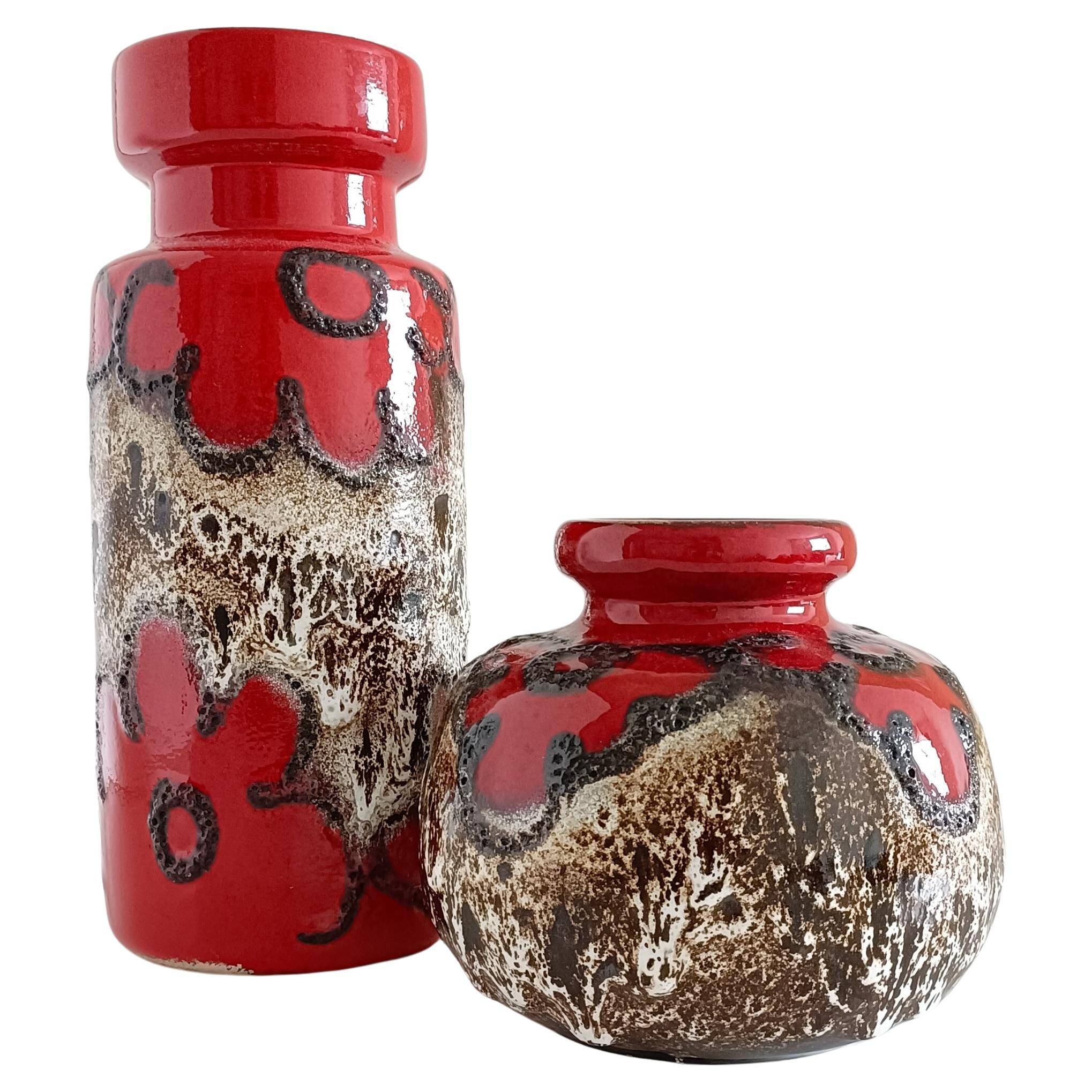 Vases en céramique Scheurich de style mid-century modern, Allemagne de l'Ouest, années 1960.