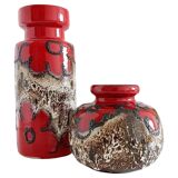 Vases en céramique Scheurich de style mid-century modern, Allemagne de l'Ouest, années 1960.