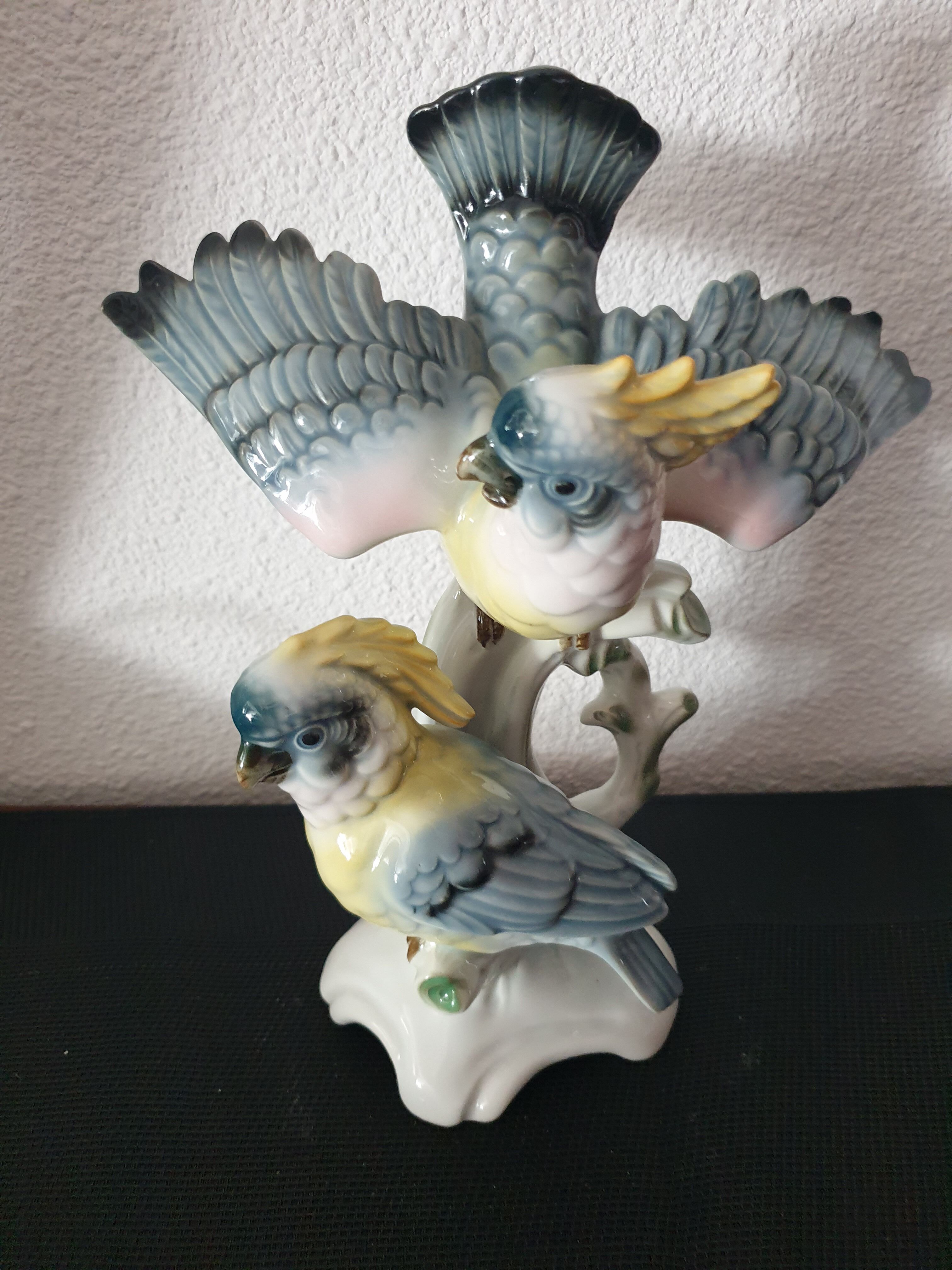 Perroquets en porcelaine gerold porzellain Bavaria