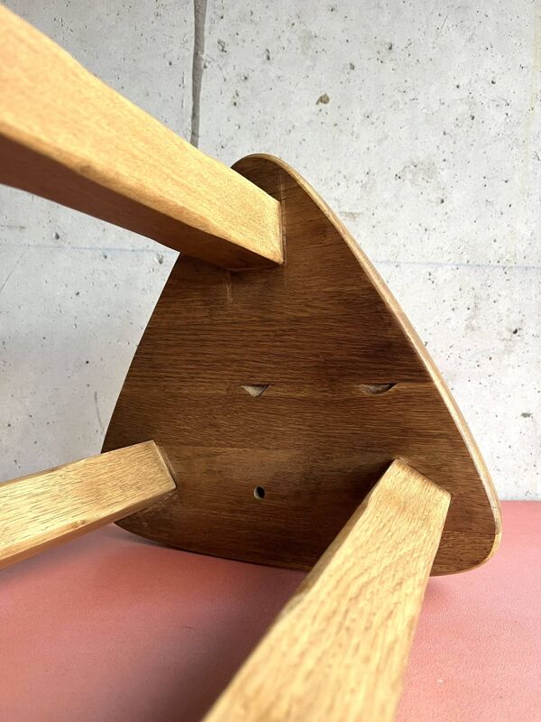 Tables gigognes brutalistes vintage en bois massif