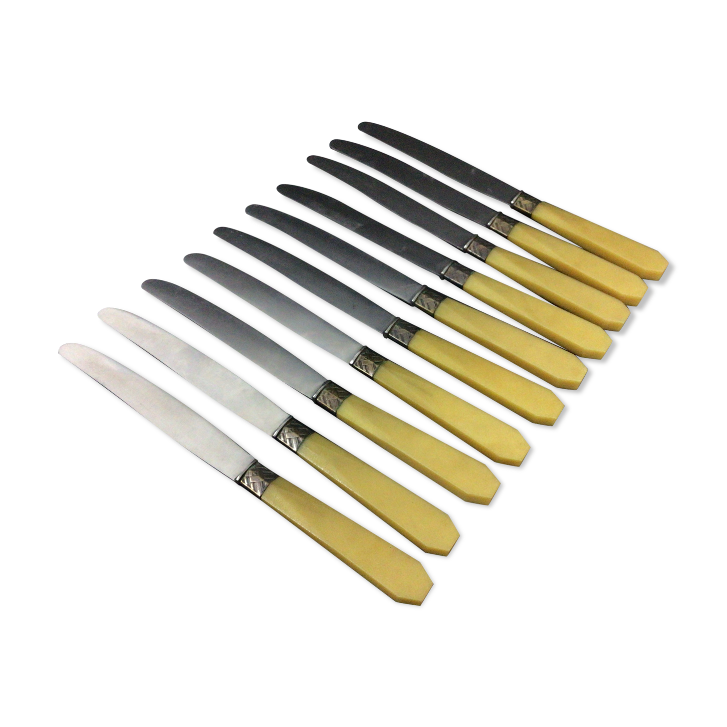 Set of 10 bakelite stainless steel knives