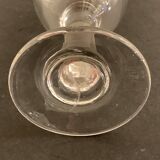 2 verres à pied anciens en verre bullé et soufflé
