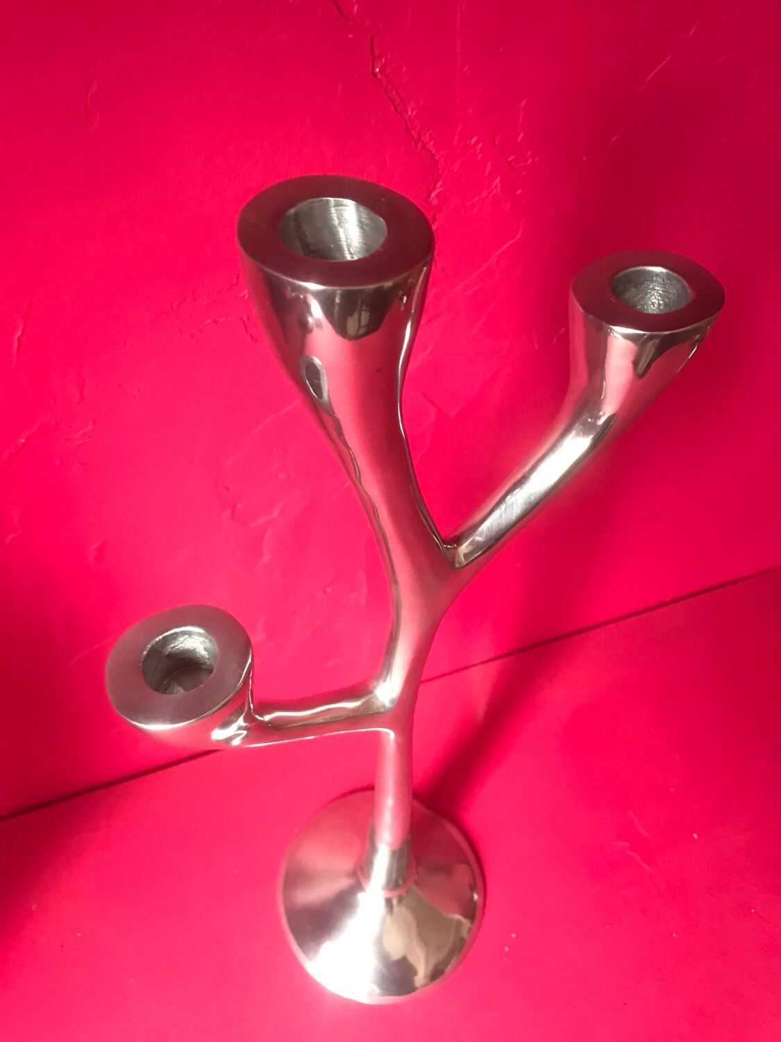 Organic vintage aluminum candlesticks