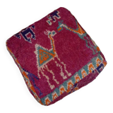 Handmade Berber pouf in wool 60 X 60 X 20 CM