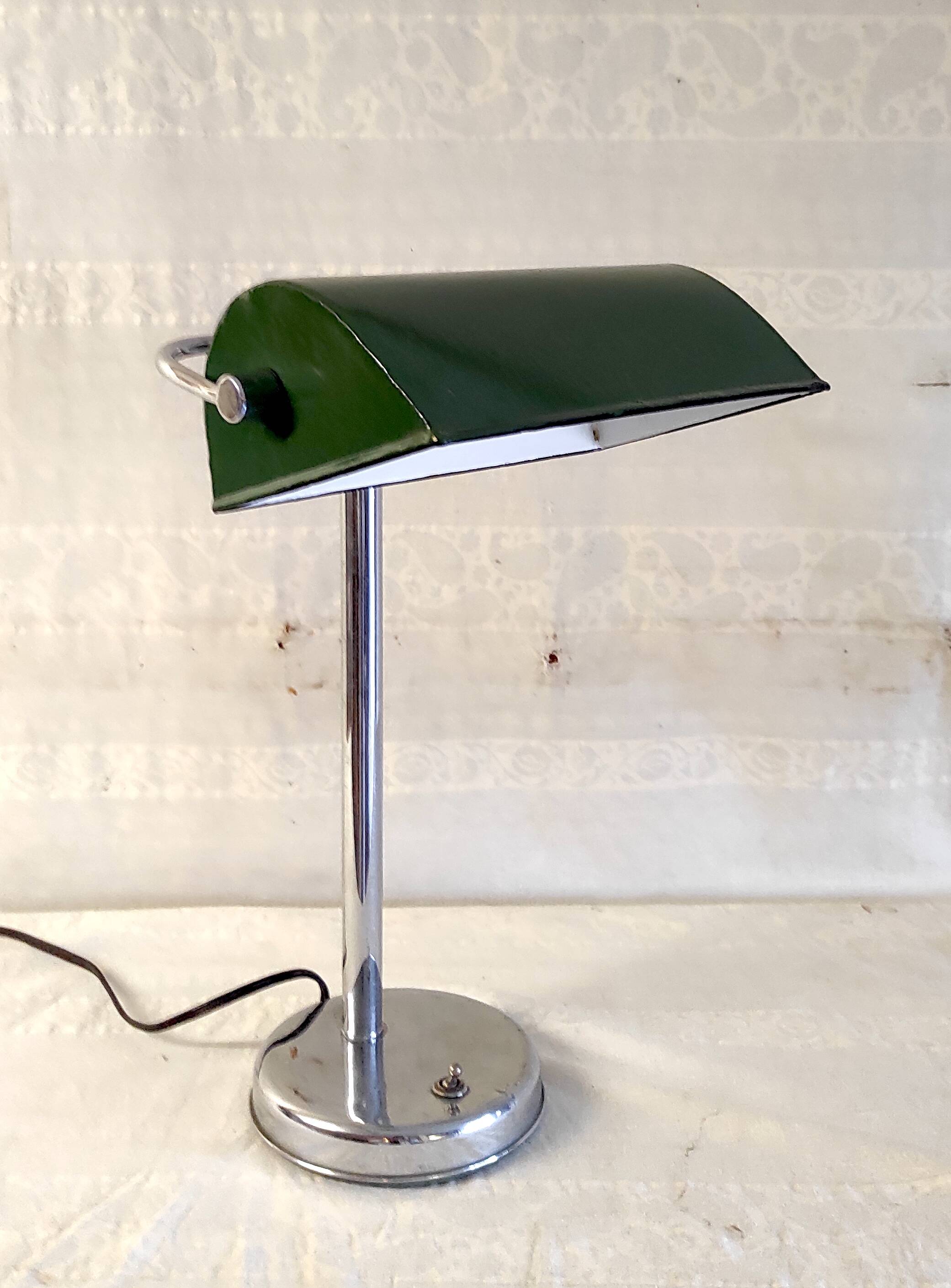 Art Deco table lamp in chrome metal - 1940s/50s