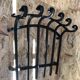 Old door logs grid fireplace fireplace wrought iron black large vintage model
