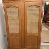 Oak wardrobe with caning