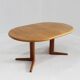 Table à manger ronde extensible en teck danoise vintage des années 1960