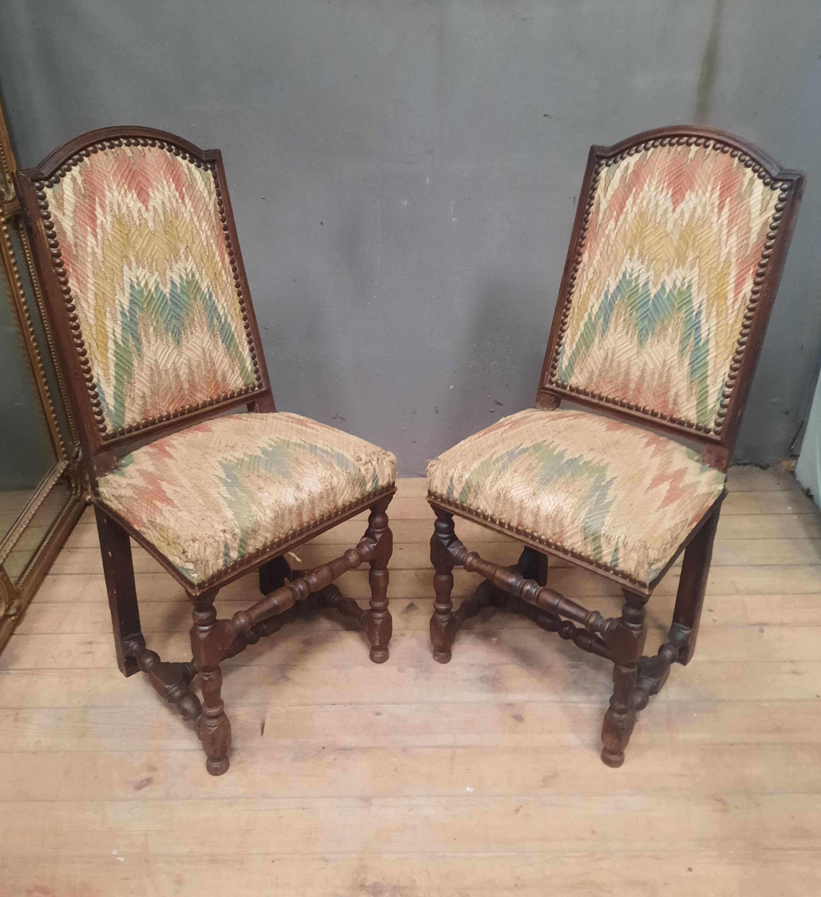 Pair of Louis XIII period chairs