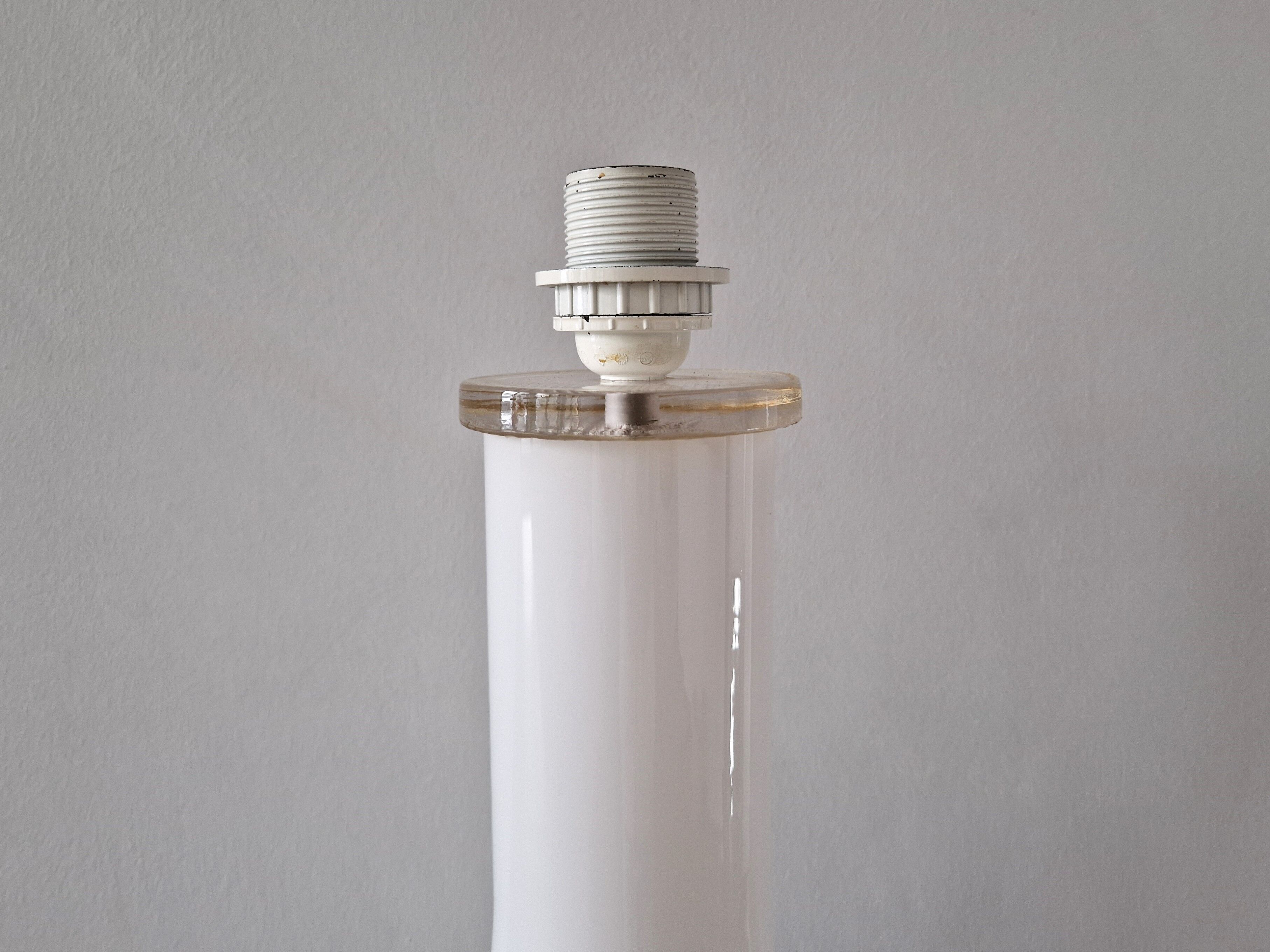 White glass table lamp by Gert Nyström for Hyllinge, Sweden 1960's