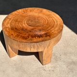 Quadripod coffee table in solid wood monoxyl natural color (dark)