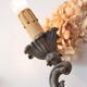 Large Italian Florentine style wall lamp in wood and metal