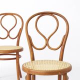 Pair Thonet Cafe-Chairs approx. 1880s - Bentwood, Cane seat weaving