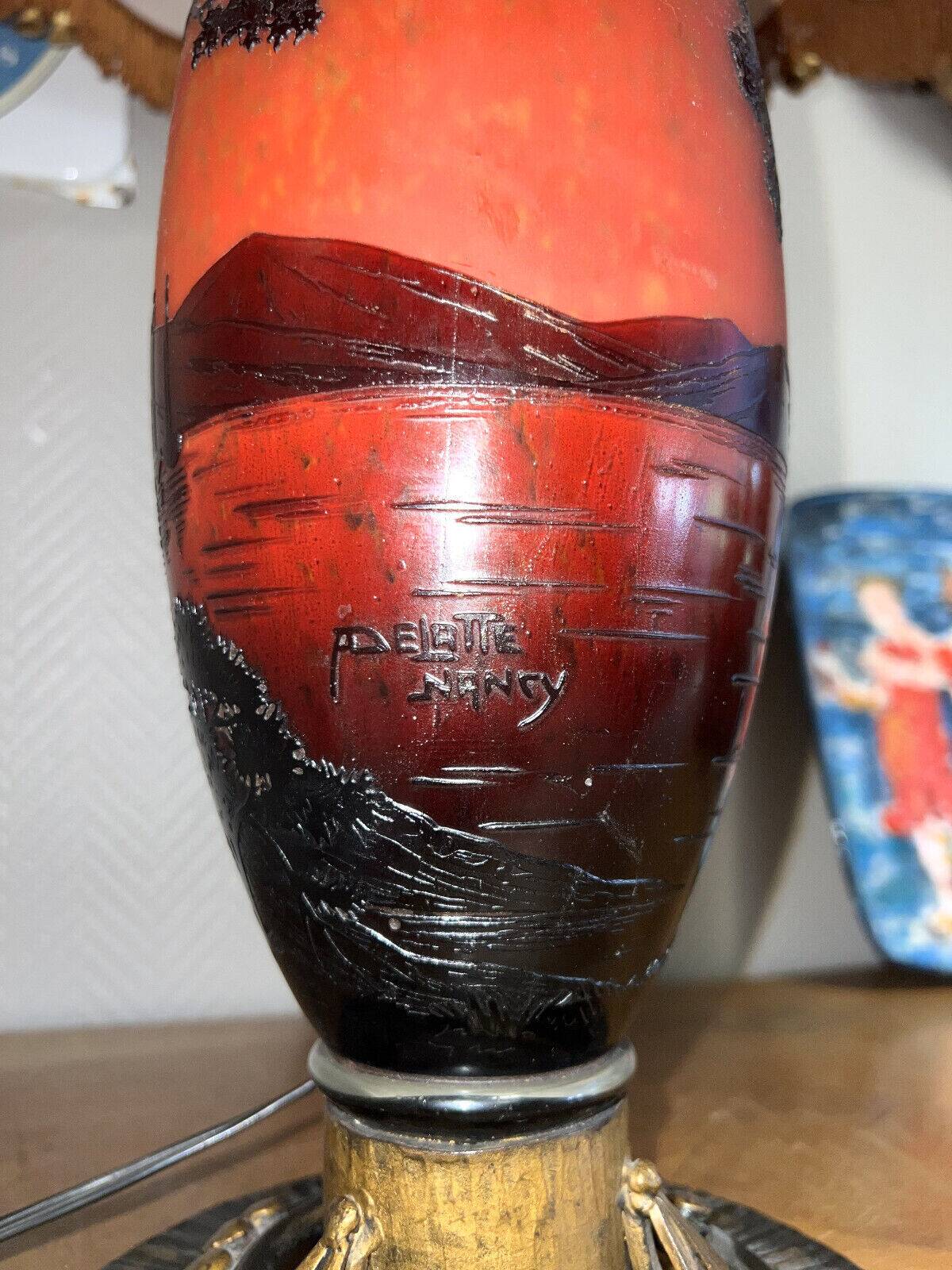 Glass paste lamp from the Art Nouveau period around 1900