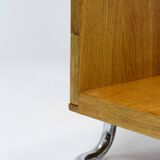 Coiffeuse Bauhaus restaurée en acier tubulaire chromé, 1940s