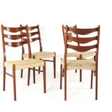 Set of 4 Arne Wahl Iversen for Glygnore papercord chairs