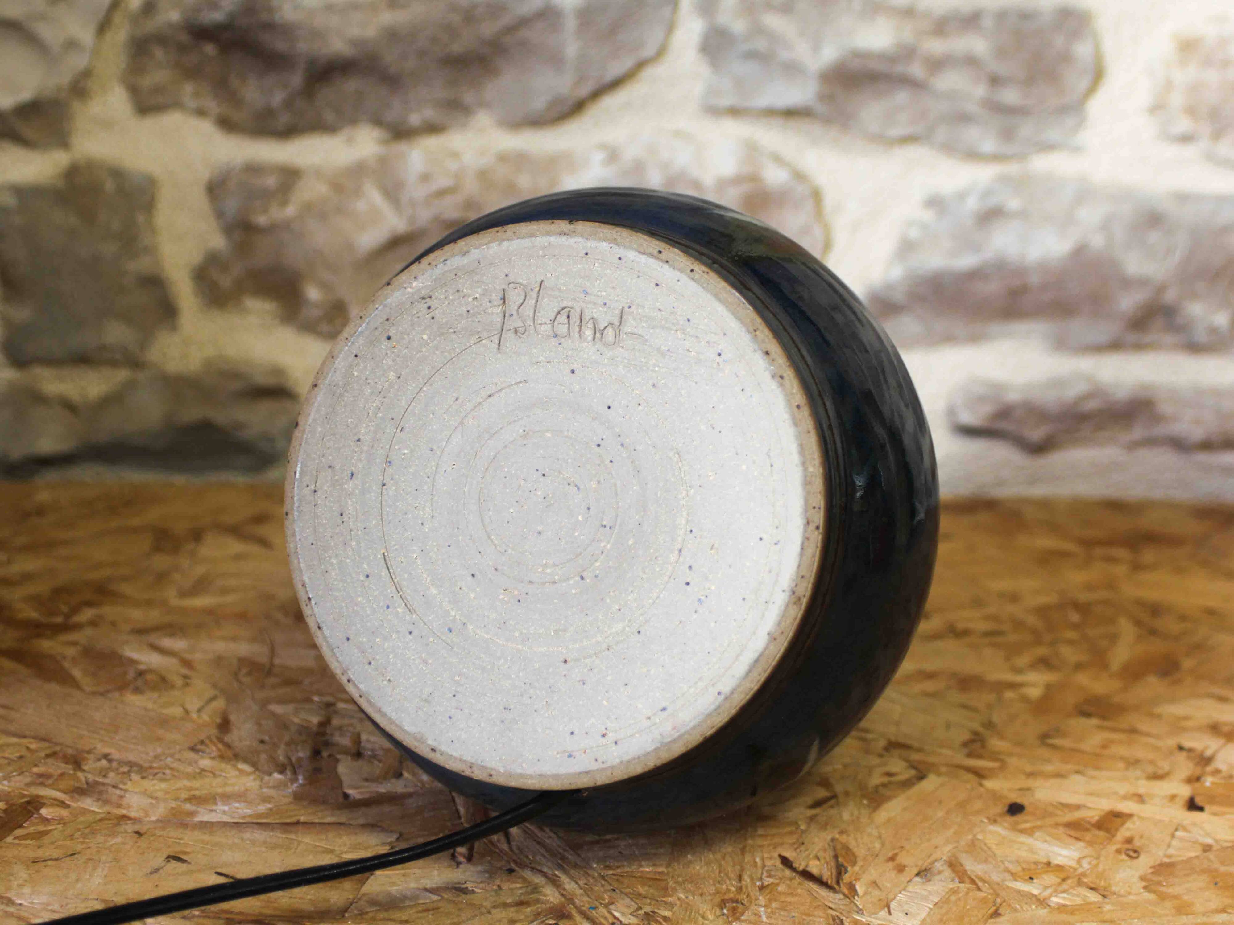 Glazed ceramic lamp base Blanot pottery