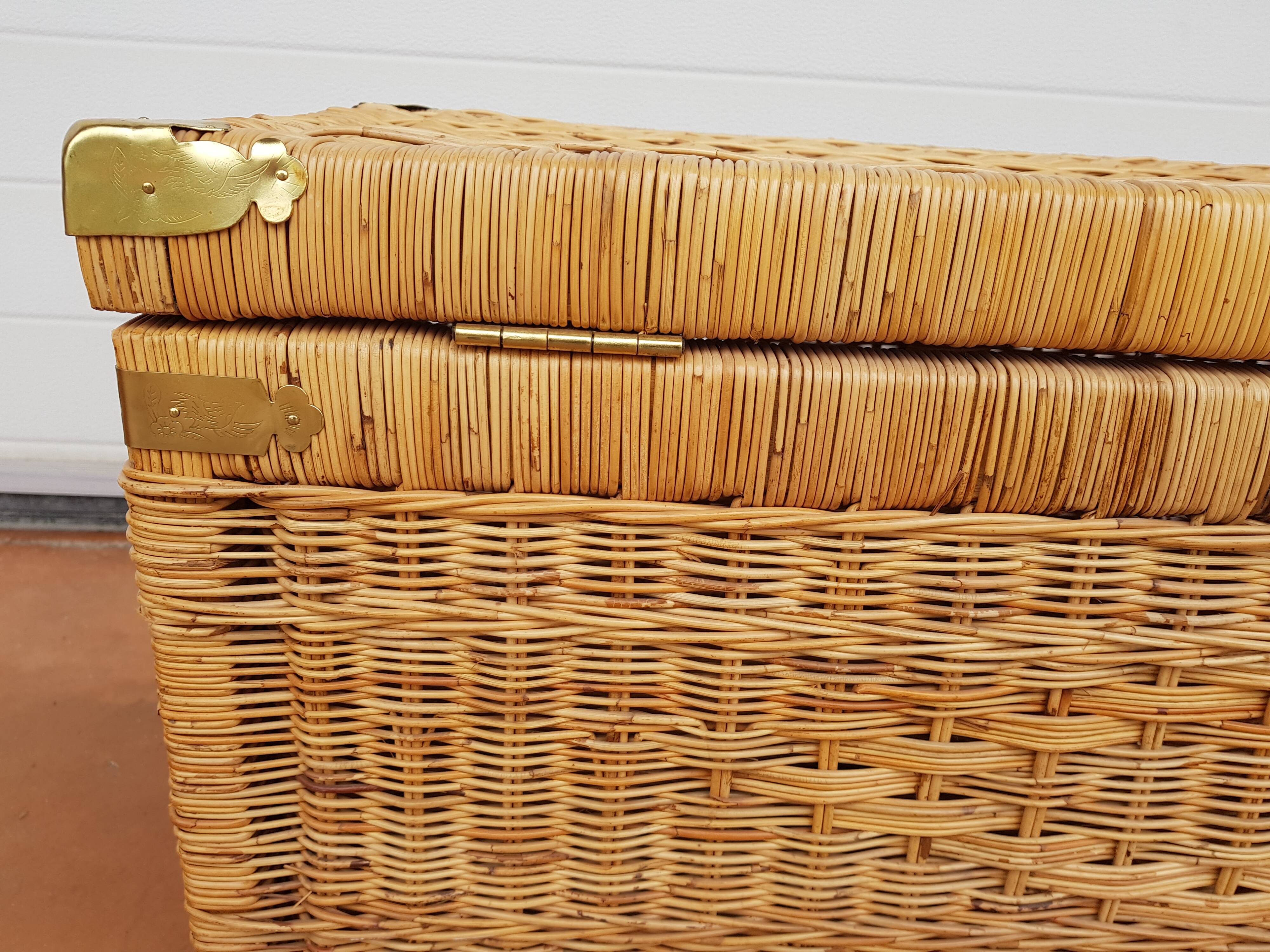 70s wicker malle