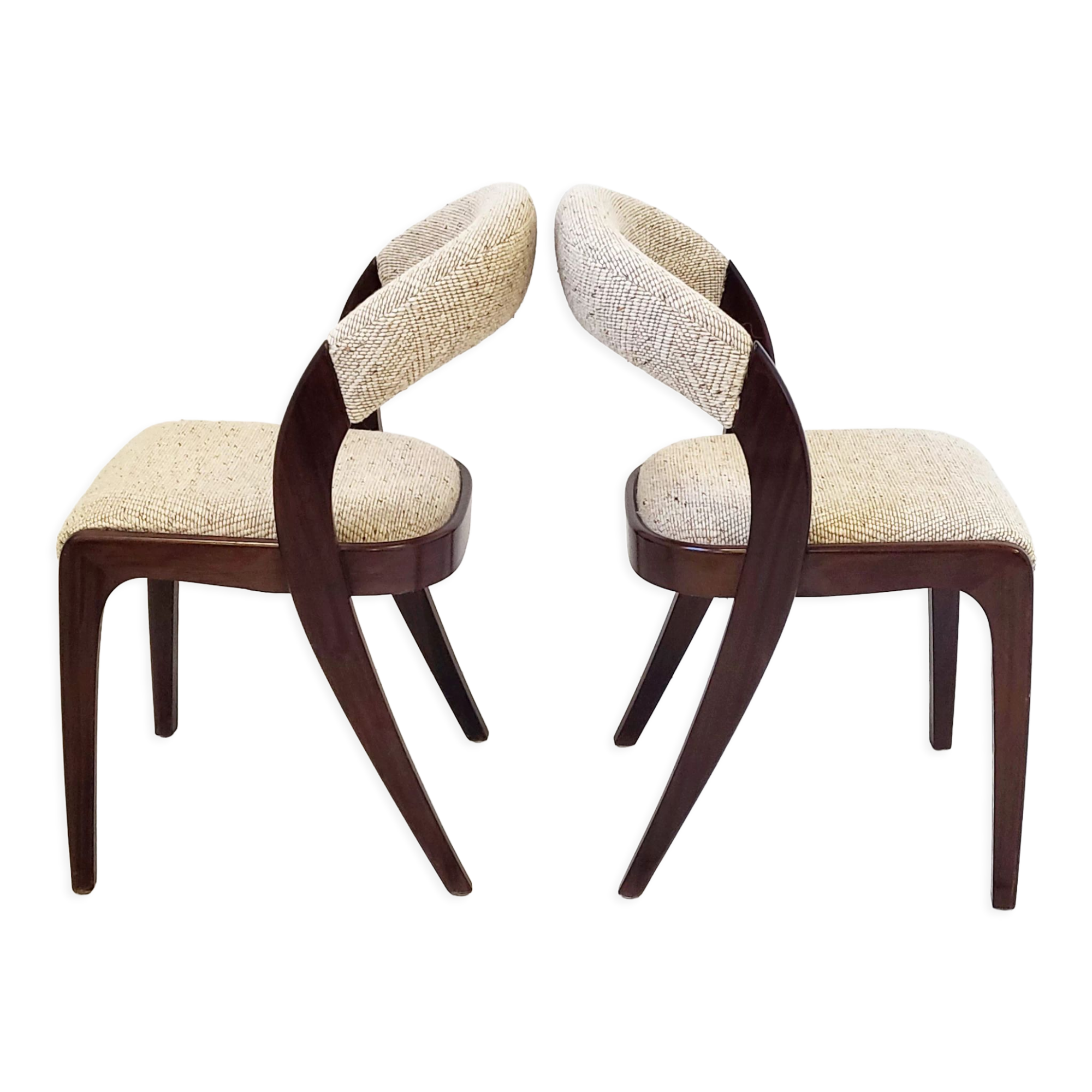 Paire de chaises gondole Baumann vintage 1970