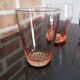 5 mismatched vintage pink glasses