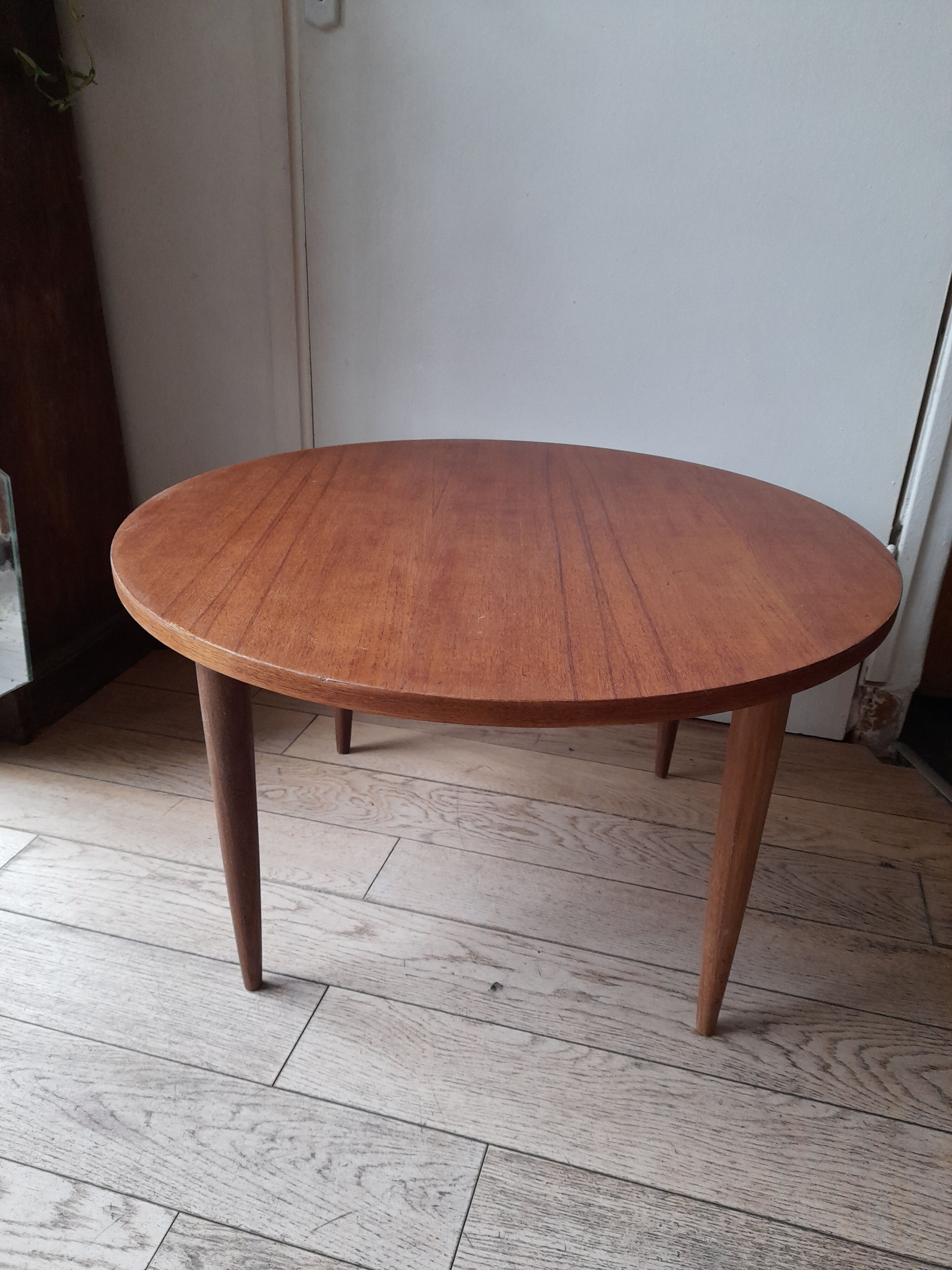 Round Scandinavian coffee table