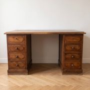 Bureau d'apothicaire ancien en bois massif 8 tiroirs