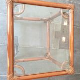 Tables gigognes en bambou rotin et verre