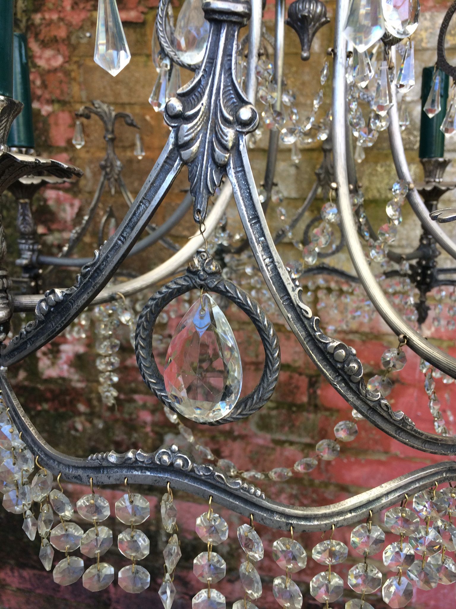 Lustre en bronze nickelé