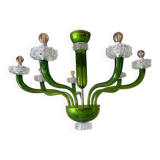 Lustre contemporain en verre de Murano vert avec boubeches Trasparent Rostrato