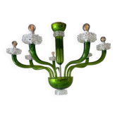 Lustre contemporain en verre de Murano vert avec boubeches Trasparent Rostrato